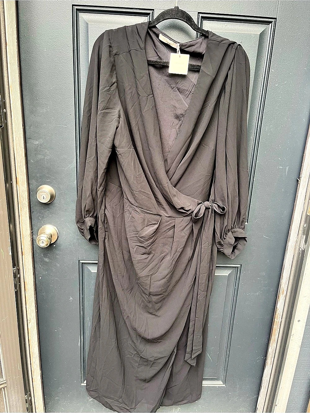Newbury Street Draped Maxi Dress in Brown NWT